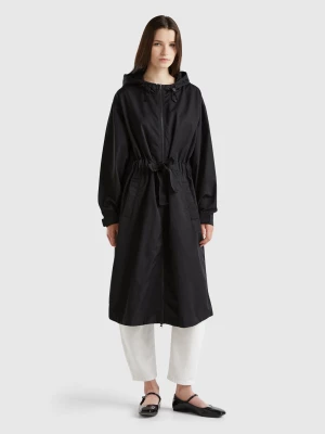 Benetton, Parka In Cotton And Nylon "rain Defender" Blend, size L, Black, Women United Colors of Benetton