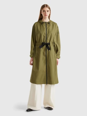 Benetton, Parka In Cotton And Nylon "rain Defender" Blend, size S, Green, Women United Colors of Benetton