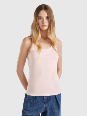 Benetton, Pastel Pink Tank Top In Pure Cotton, size M, Pastel Pink, Women United Colors of Benetton