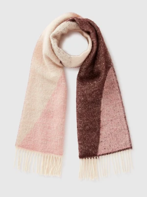 Benetton, Pattern Scarf In Wool Blend, Size: OS, Brown, Women United Colors of Benetton