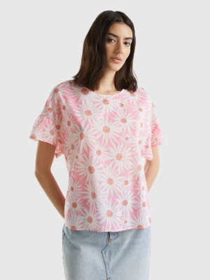 Benetton, Patterned Blouse In Light Cotton, size XXS, Pink, Women United Colors of Benetton