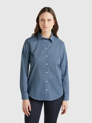 Benetton, Patterned Blue Shirt, size XXS, Blue, Women United Colors of Benetton