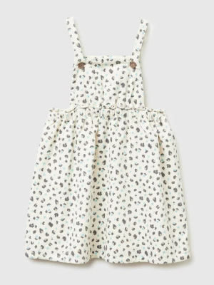 Benetton, Patterned Corduroy Dungaree Skirt, Size: 116, Creamy White, Kids United Colors of Benetton