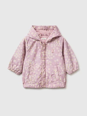 Benetton, Patterned Jacket With Hood, Size: 82, Pink, Kids United Colors of Benetton