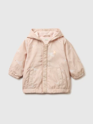 Benetton, Patterned Jacket With Hood, Size: 82, Soft Pink, Kids United Colors of Benetton
