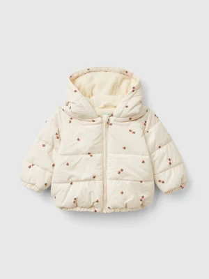 Benetton, Patterned Jacket With Zip And Hood, size 68, Creamy White, Kids United Colors of Benetton