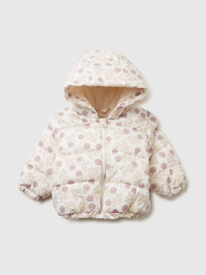 Benetton, Patterned Jacket With Zip And Hood, Size: 82, Creamy White, Kids United Colors of Benetton