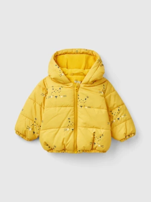 Benetton, Patterned Jacket With Zip And Hood, size 82, Yellow, Kids United Colors of Benetton