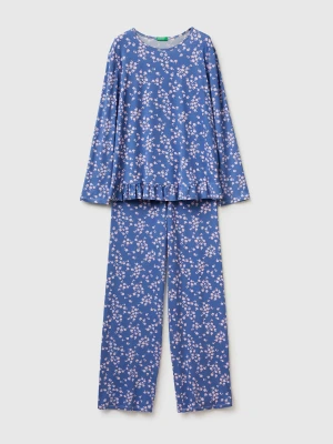 Benetton, Patterned Modal Pajamas, Size: XS, Soft Pink, Women United Colors of Benetton