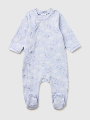 Benetton, Patterned Onesie In Stretch Organic Cotton, Soft Pink, Kids United Colors of Benetton