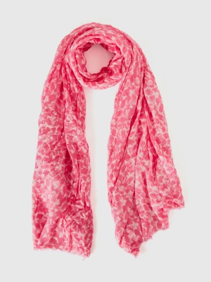 Benetton, Patterned Scarf In Sustainable Viscose, size OS, Pink, Women United Colors of Benetton