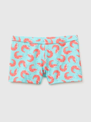 Benetton, Patterned Sea Boxer Shorts, Size: XS, Aqua, Kids United Colors of Benetton