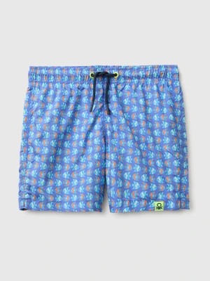 Benetton, Patterned Sea Boxer Shorts, Size: XS, Bright Blue, Kids United Colors of Benetton