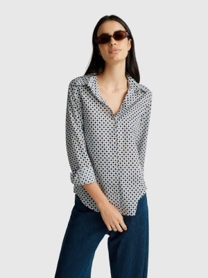 Benetton, Patterned Shirt In Lightweight Cotton, Size: S, Multi-color, Women United Colors of Benetton