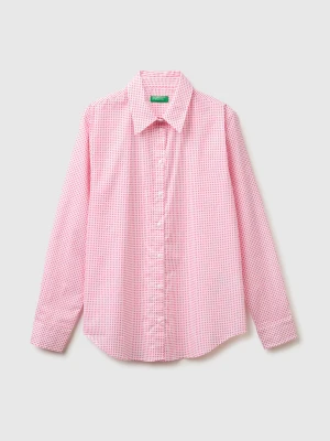 Benetton, Patterned Shirt In Lightweight Cotton, Size: XS, Cyclamen, Women United Colors of Benetton