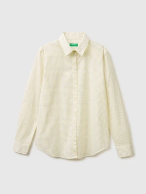Benetton, Patterned Shirt In Lightweight Cotton, Size: XS, Yellow, Women United Colors of Benetton