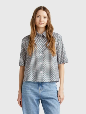 Benetton, Patterned Shirt In Lightweight Cotton, size XXS, Multi-color, Women United Colors of Benetton