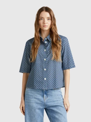Benetton, Patterned Shirt In Lightweight Cotton, size XXS, Multi-color, Women United Colors of Benetton