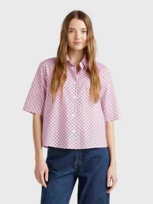 Benetton, Patterned Shirt In Lightweight Cotton, size XXS, Multi-color, Women United Colors of Benetton