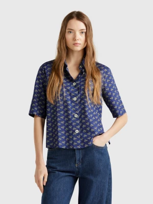 Benetton, Patterned Shirt In Lightweight Cotton, size XXS, Multi-color, Women United Colors of Benetton