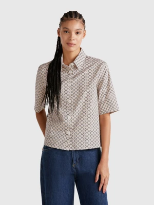 Benetton, Patterned Shirt In Lightweight Cotton, size XL, Multi-color, Women United Colors of Benetton