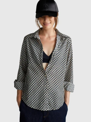 Benetton, Patterned Shirt In Lightweight Cotton, Size: S, Multi-color, Women United Colors of Benetton