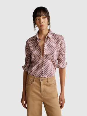 Benetton, Patterned Shirt In Lightweight Cotton, Size: XS, Multi-color, Women United Colors of Benetton