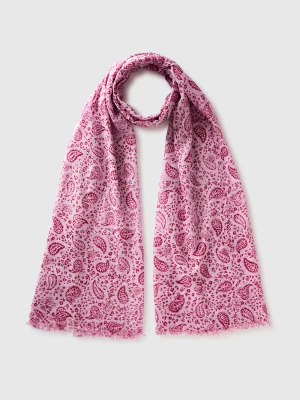 Benetton, Patterned Viscose Scarf, Size: OS, Pink, Women United Colors of Benetton