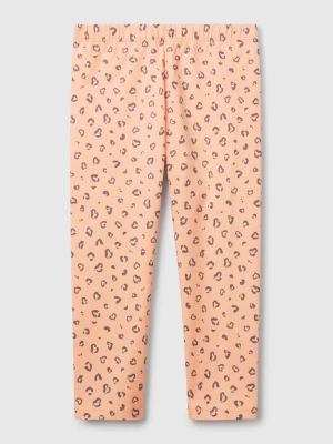 Benetton, Peach Leggings With Animal Print, size 116, Pink, Kids United Colors of Benetton