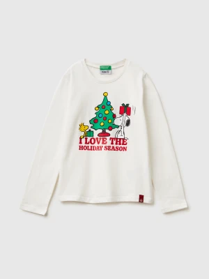 Benetton, ©peanuts Christmas T-shirt, Size: XL, Creamy White, Kids United Colors of Benetton