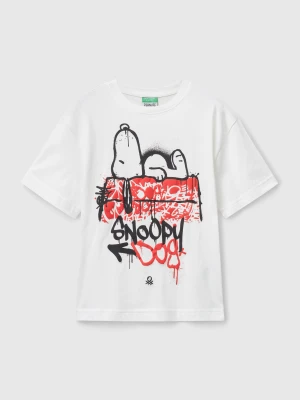 Benetton, ©peanuts Graffiti Print T-shirt, Size: XL, Creamy White, Kids United Colors of Benetton