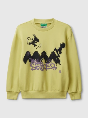 Benetton, ©peanuts Sweatshirt In Cotton, size XL, Yellow, Kids United Colors of Benetton