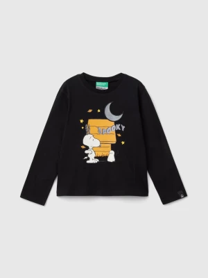 Benetton, ©peanuts T-shirt With Glittery Print, size 110, Black, Kids United Colors of Benetton