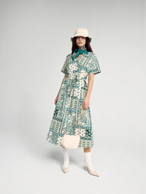 Benetton, Pencil Dress With Bandana Print, Size: XS, Multi-color, Women United Colors of Benetton