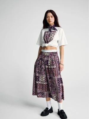 Benetton, Pencil Skirt With Bandana Print, Size: M, Multi-color, Women United Colors of Benetton