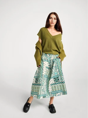 Benetton, Pencil Skirt With Bandana Print, Size: XS, Multi-color, Women United Colors of Benetton