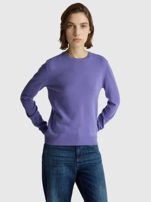 Benetton, Periwinkle Crew Neck Sweater In Merino Wool, Size: XS, Women United Colors of Benetton