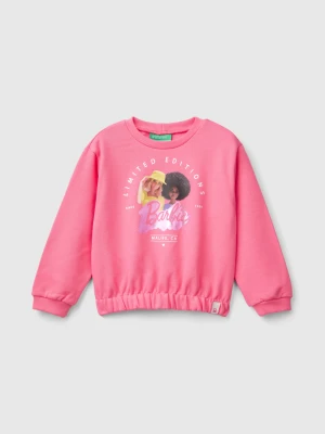 Benetton, Pink Barbie Sweatshirt With Glossy Print, size 98, Pink, Kids United Colors of Benetton