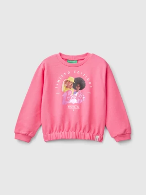 Benetton, Pink Barbie Sweatshirt With Glossy Print, size 116, Pink, Kids United Colors of Benetton