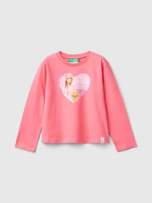 Benetton, Pink Barbie T-shirt With Glossy Print, size 82, Pink, Kids United Colors of Benetton