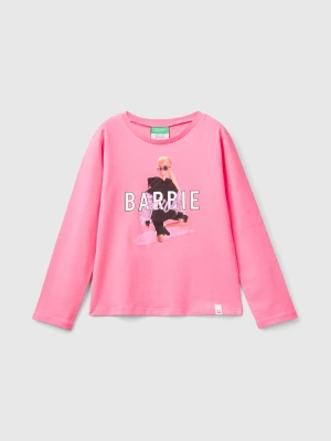 Benetton, Pink Barbie T-shirt With Glossy Print, size M, Pink, Kids United Colors of Benetton