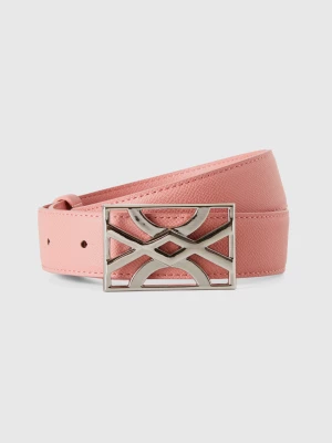 Benetton, Pink Belt With Logo Buckle, size S, Pink, Women United Colors of Benetton
