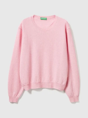 Benetton, Pink Cardigan In Pure Merino Wool, Size: XXS, Pink, Women United Colors of Benetton