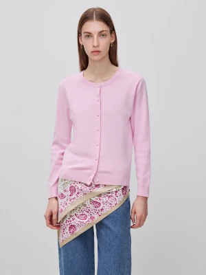 Benetton, Pink Cardigan In Tricot Cotton, Size: XS, Pink, Women United Colors of Benetton