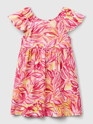 Benetton, Pink Dress With Tropical Print, size 116, Pink, Kids United Colors of Benetton