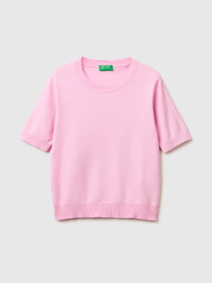 Benetton, Pink Short Sleeve Sweater, Size: XS, Pink, Women United Colors of Benetton