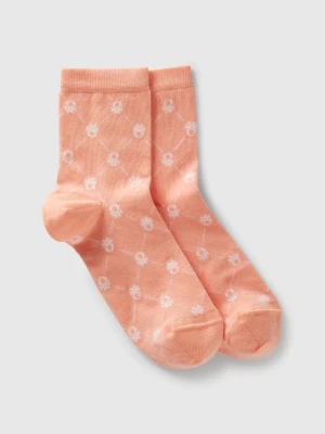 Benetton, Pink Socks With Logos, size 36-41, Pink, Women United Colors of Benetton