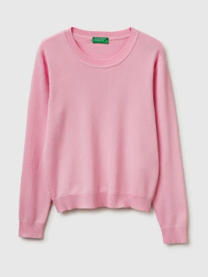 Benetton, Pink Sweater In Tricot Cotton, Size: XS, Pink, Women United Colors of Benetton