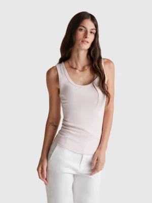 Benetton, Pink Tank Top In Pure Cotton, Size: XL, Pink, Women United Colors of Benetton