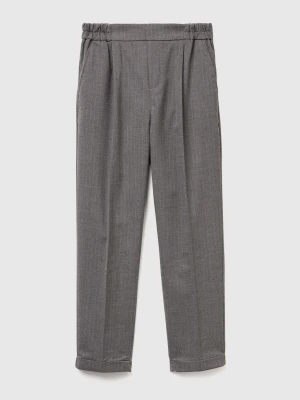 Benetton, Pinstripe Flannel Trousers, Size: XXS, Dark Gray, Women United Colors of Benetton